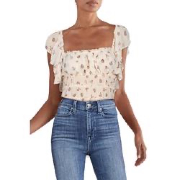 Juliet Printed Bodysuit in Ivory Combo - Picture 4 of 14